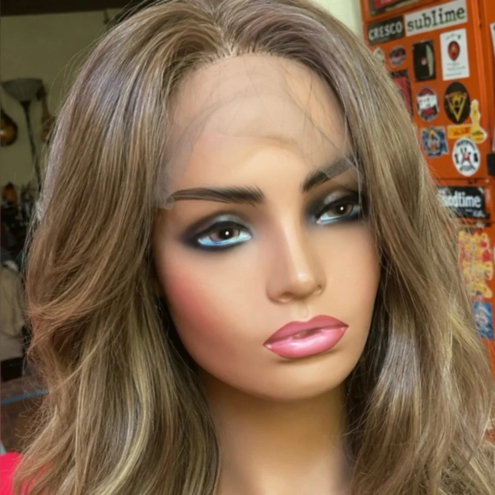 Brown blonde layered very realistic full lace front wig